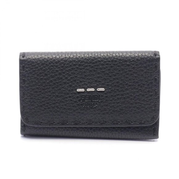 FENDI Selleria 6 hooks key holder case 7AP011 leather Black Used - Picture 1 of 7